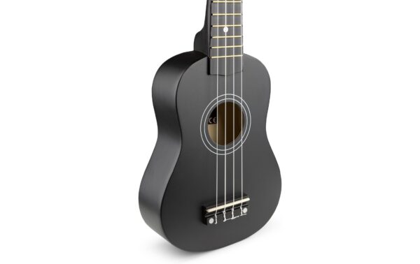 MAX UKEYBL Sopranukulele Sopranukulele, schwarz, Tuner, GigBag,Picks