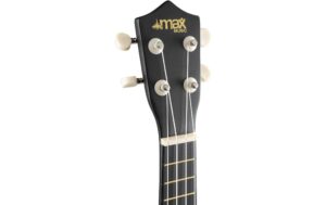 MAX UKEYBL Sopranukulele Sopranukulele, schwarz, Tuner, GigBag,Picks