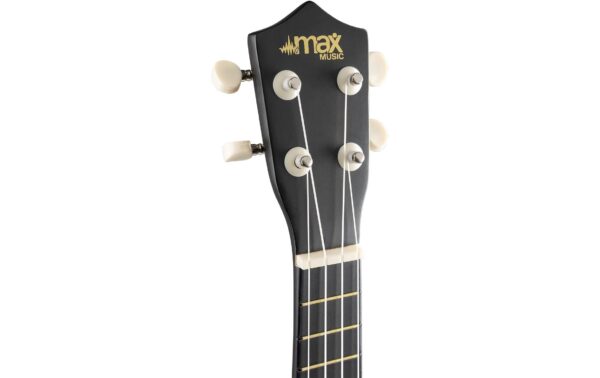 MAX UKEYBL Sopranukulele Sopranukulele, schwarz, Tuner, GigBag,Picks