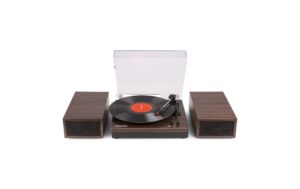 Fenton RP165D Plattenspieler mit Lautsprechern, Holzoptik