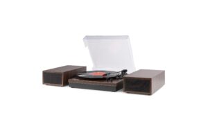 Fenton RP165D Plattenspieler mit Lautsprechern, Holzoptik