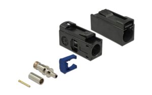 Delock FAKRA A Buchse-Buchse Adapter, 25mm zum Crimpen, 1 x FAKRA A Buchse, Schwarz