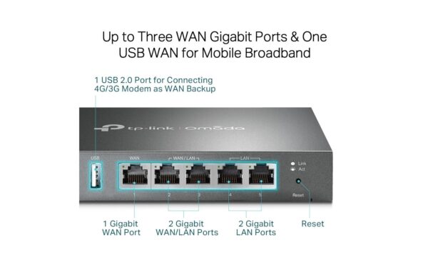 1227602_5 - Mediatech TP-Link ER605 V2: VPN Router,20x IP-Sec VPN 5 Ports WAN/LAN, Load balance,VLAN,Firewall