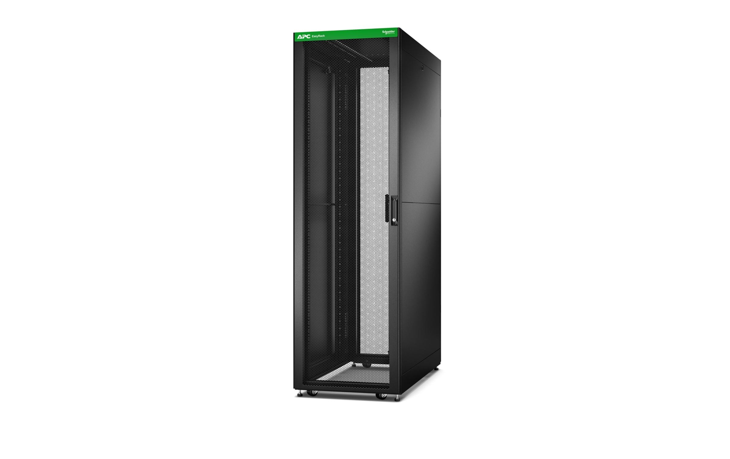 1227709 - Mediatech APC Easy Rack 42HE / 600mm/1200mm, Schwarz mit Dach&Wände&Rollen&Füsse, kein Boden