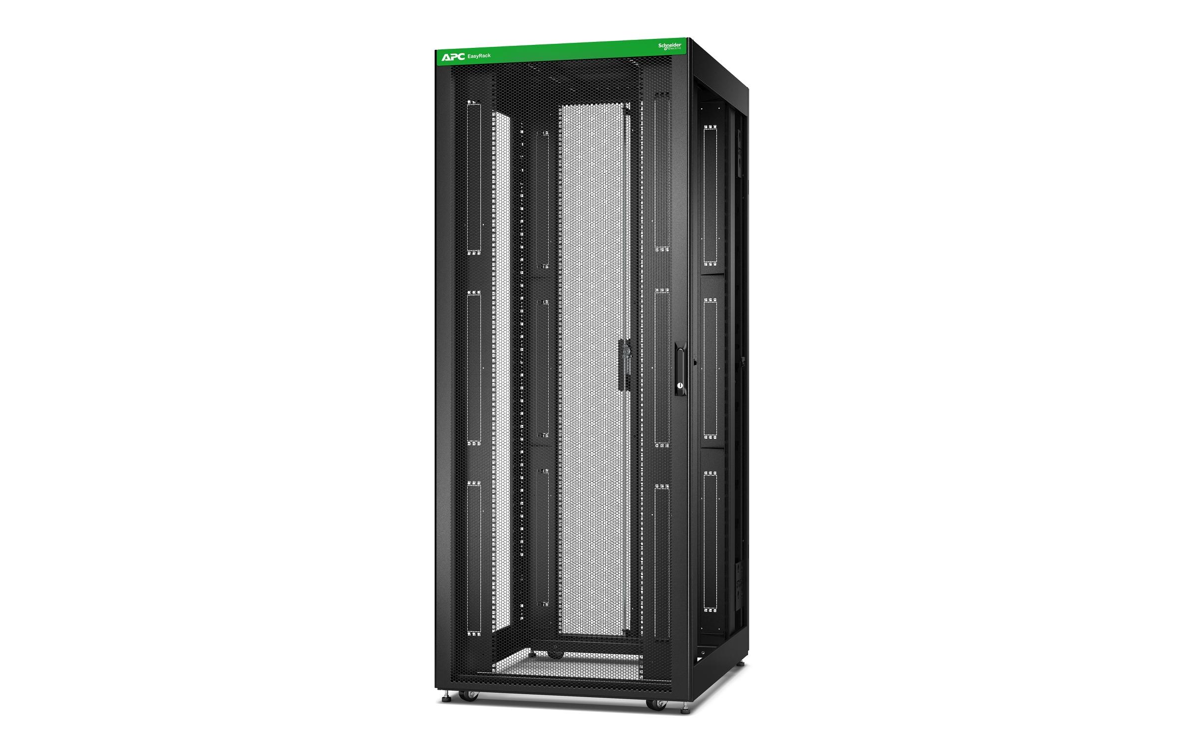 1227714 - Mediatech APC Easy Rack 42HE / 800mm/1000mm, Schwarz mit Dach&Rollen&Füsse, keine Wände&Boden