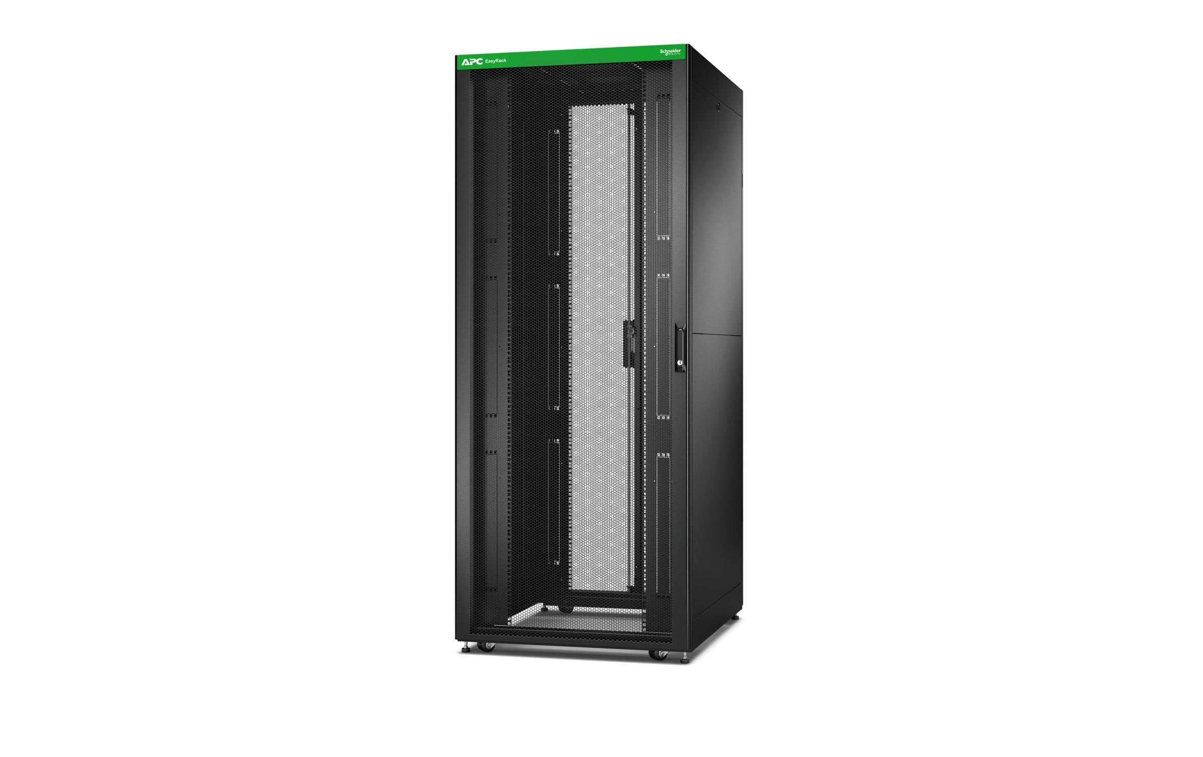1227719 - Mediatech APC Easy Rack 42HE / 800mm/800mm, Schwarz mit Dach&Wände&Rollen&Füsse, kein Boden