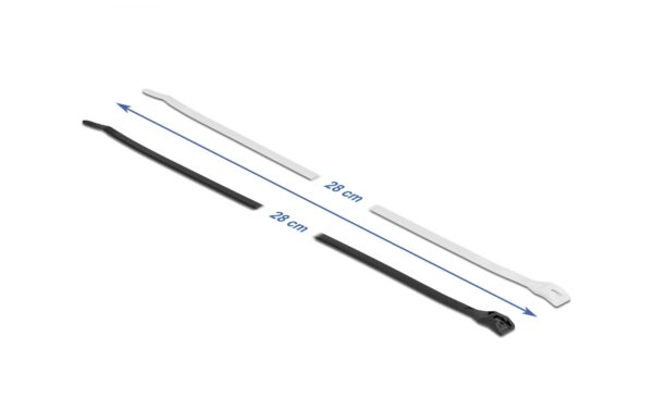Delock Kabelbinder 280x4.6 100 Stk. Mit flachem Kopf, Schwarz/Transparent