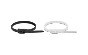 Delock Kabelbinder 280x4.6 100 Stk. Mit flachem Kopf, Schwarz/Transparent
