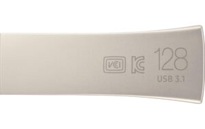 1235173_3 - Mediatech Samsung USB3.1 Bar Plus Silver 128GB silber, Lesen: 400MB/s, Schreiben: 60MB/s