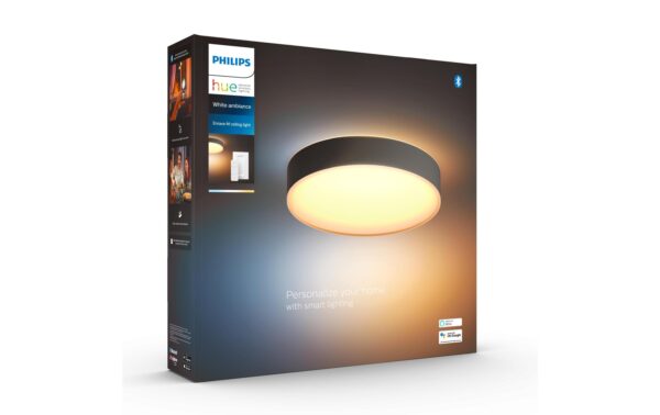 Philips Hue White Amb. Enrave Deckenleuchte M schwarz 2400lm inkl. Dimmschalter