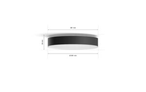 Philips Hue White Amb. Enrave Deckenleuchte M schwarz 2400lm inkl. Dimmschalter