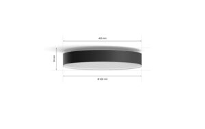 Philips Hue White Amb. Enrave Deckenleuchte L schwarz 4500lm inkl. Dimmschalter