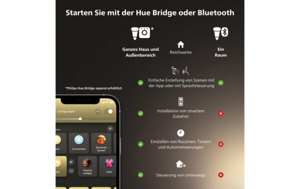 Philips Hue White Amb. Enrave Deckenleuchte L schwarz 4500lm inkl. Dimmschalter