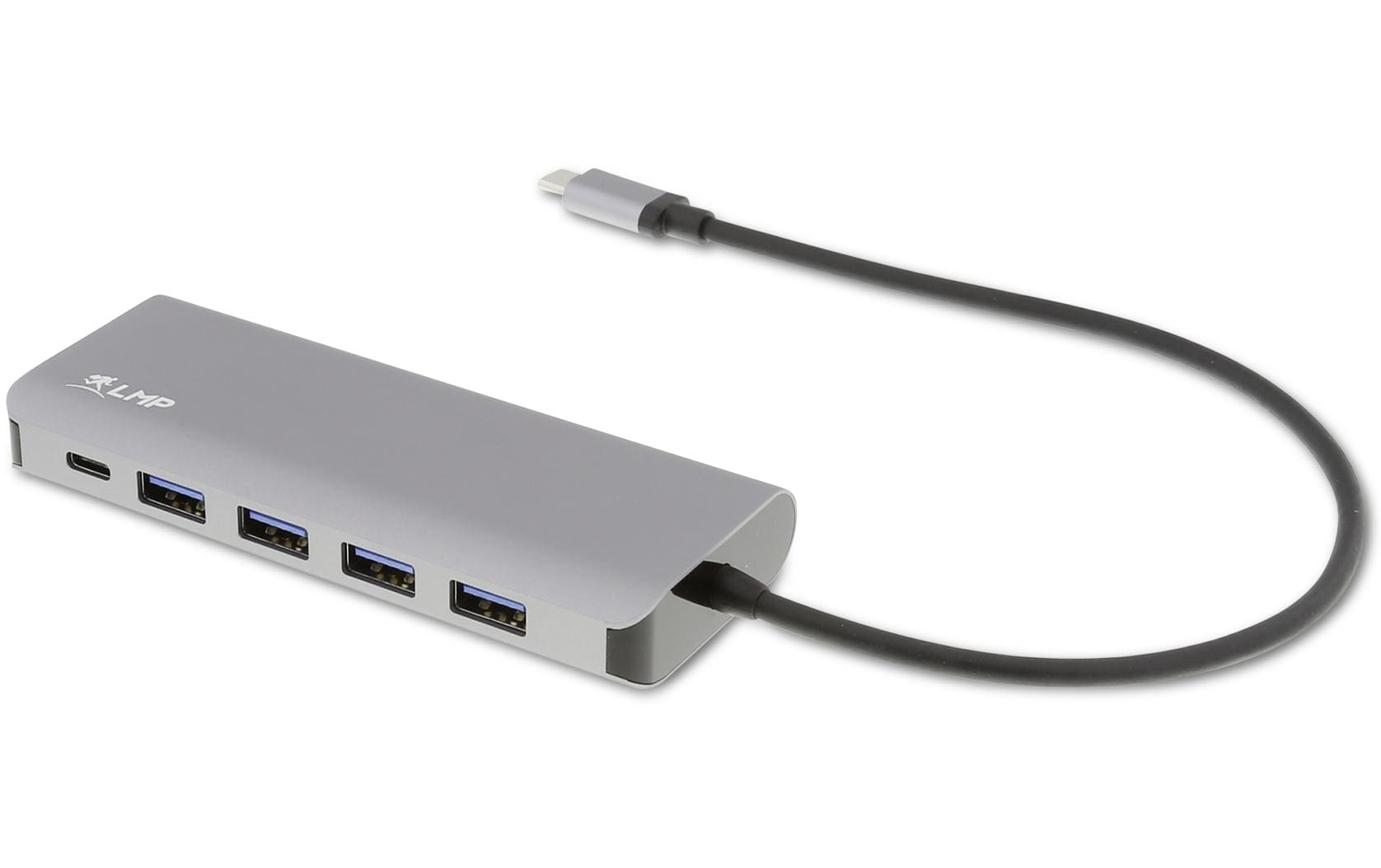 1238919 - Mediatech LMP USB-C Hub, 4xUSB-A, 3xUSB-C, Space Grau Aluminium, Ladefunktion, extern Netzteil kaufen Schweiz | Mediatech.ch
