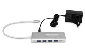1238919_3 - Mediatech LMP USB-C Hub, 4xUSB-A, 3xUSB-C, Space Grau Aluminium, Ladefunktion, extern Netzteil