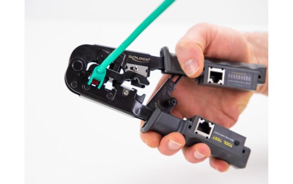 1241635_3 - Mediatech Delock Crimpzange Abisolierer&Netzwerktest. 8P(RJ45) oder 6P(RJ12/11),4P(RJ10) Stecker