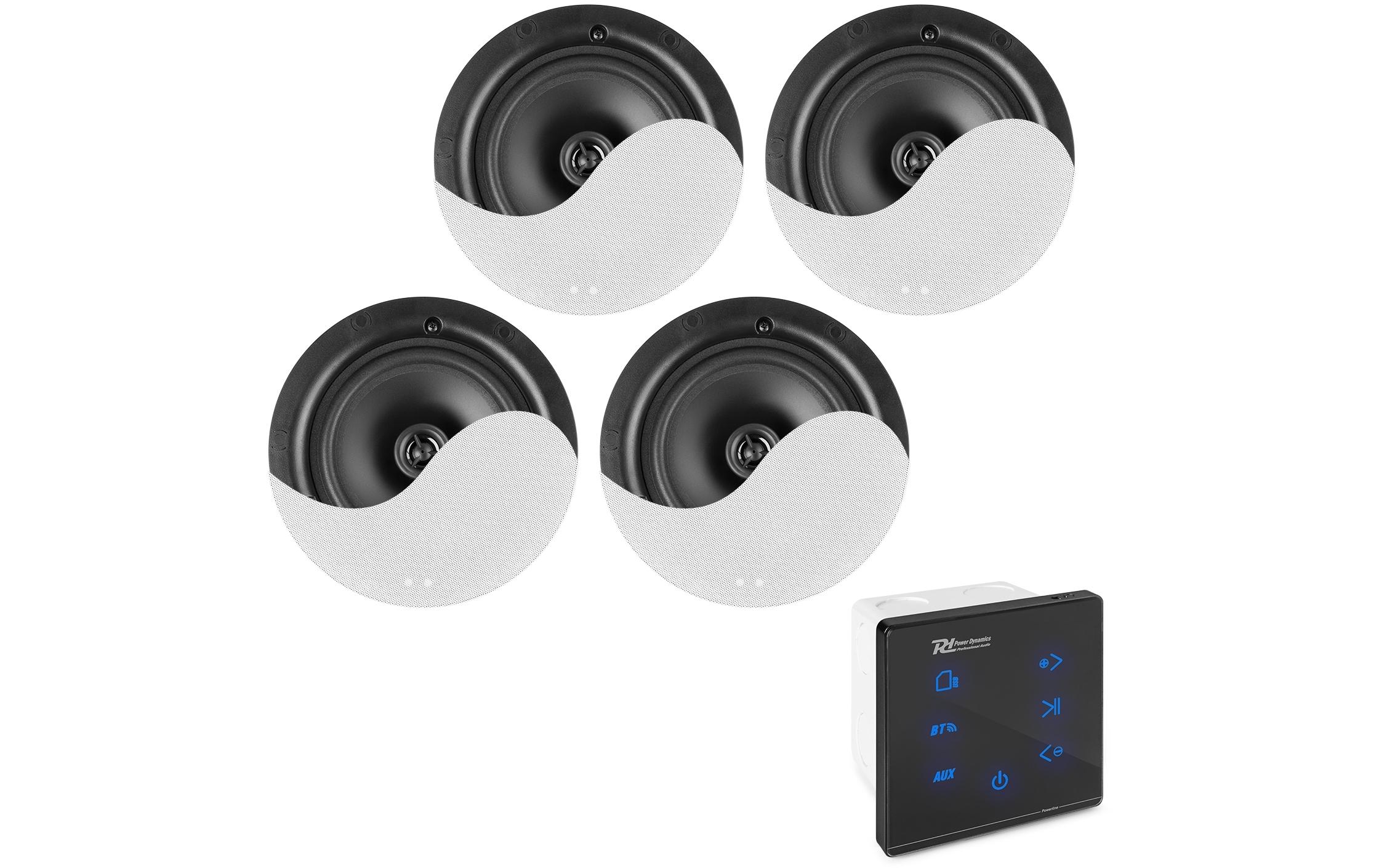 1246033 - Mediatech Power Dynamics PL-A100BSet Wand-Einbauverstärker inkl. 4 Lautsprecher kaufen Schweiz | Mediatech.ch