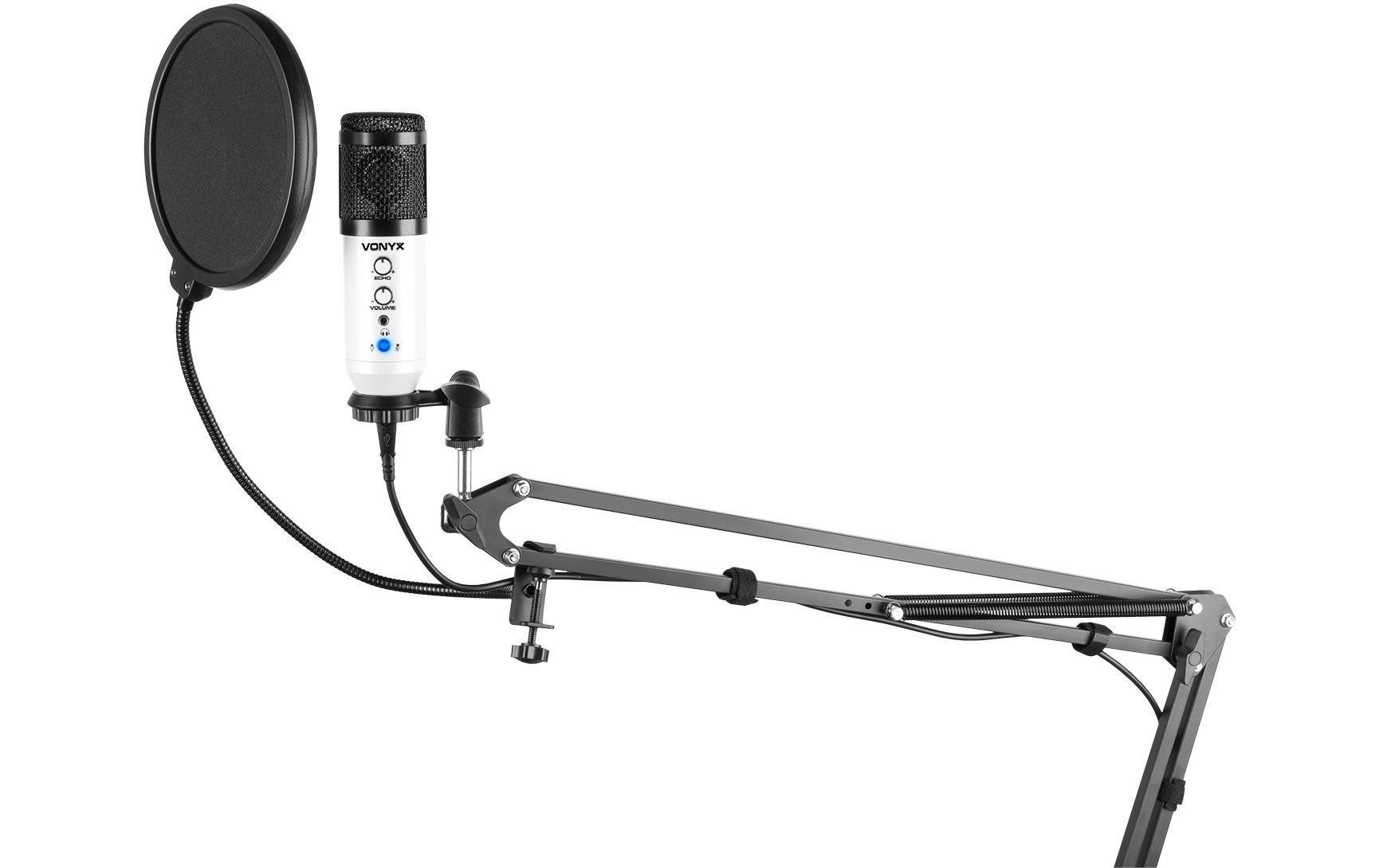1246078_1 - Mediatech Vonyx CMS320W USB-Mikrofon, Tischarm, Popfilter, weiss