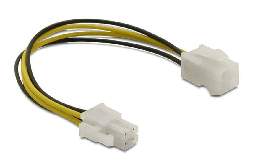 124635 - Mediatech Delock P4 4Pin Stecker auf 4Pin Buchse Kabel, 15cm Verlängerungskabel kaufen | Mediatech.ch