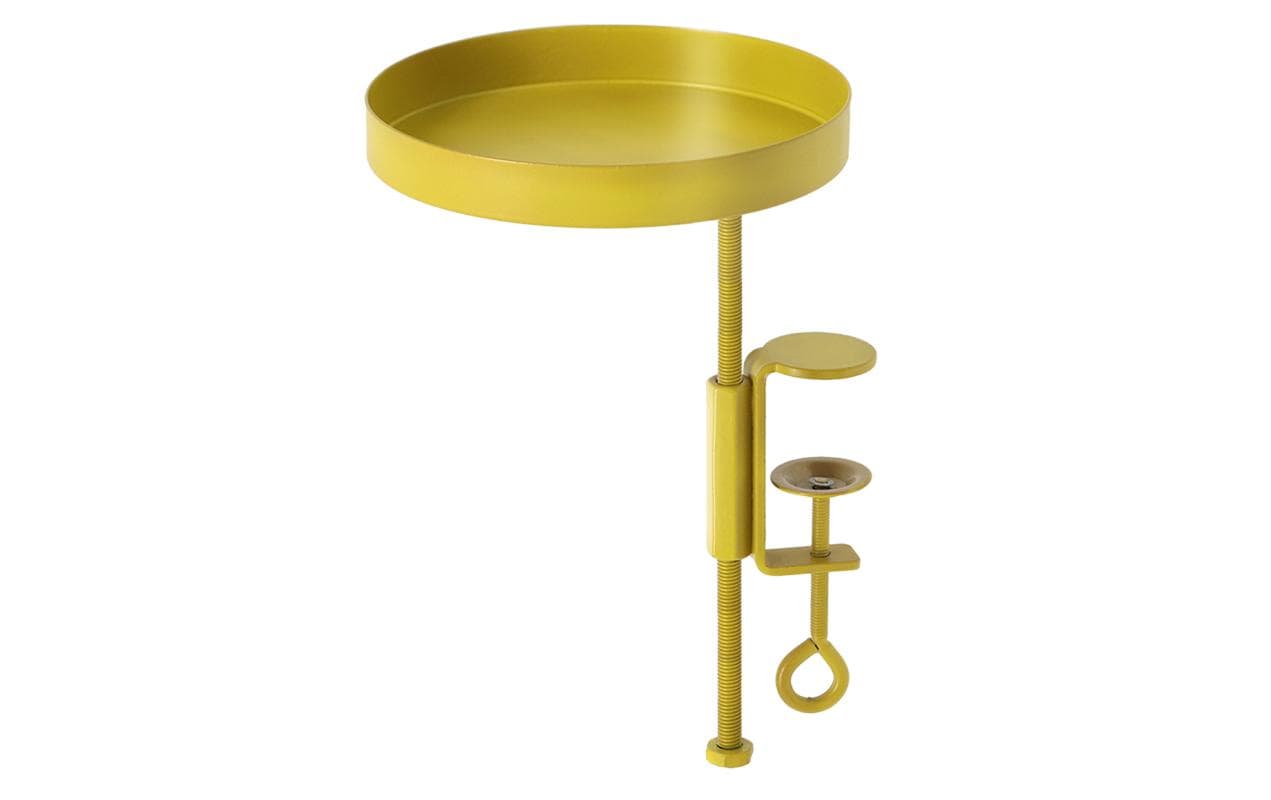 1248801 - Mediatech Esschert Design Ablage mit Klemme, Gold Stahl,höhenverstellbar,14x14x20.9 cm(LxBxH)