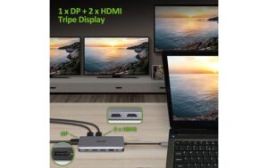 Acer Dockingstation USB-C,12-in-1, silver USB, HDMI, DP, SD+TF-Slots, Audio, RJ45