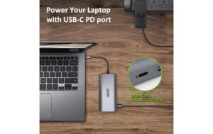 Acer Dockingstation USB-C,12-in-1, silver USB, HDMI, DP, SD+TF-Slots, Audio, RJ45
