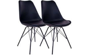 1249561 - Mediatech House Nordic Stuhl Oslo schwarz 2er Set 2 Stk., mit schwarzen Beinen