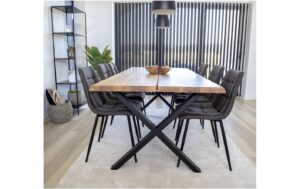 1249573_6 - Mediatech House Nordic Stuhl Middelfart grau 2er Set 2 Stk., Mikrofaser