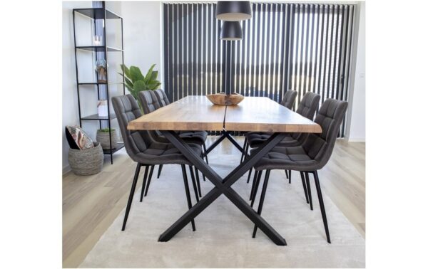 1249573_6 - Mediatech House Nordic Stuhl Middelfart grau 2er Set 2 Stk., Mikrofaser