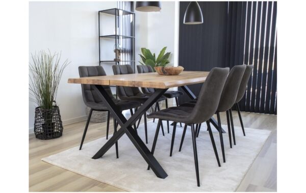 1249573_8 - Mediatech House Nordic Stuhl Middelfart grau 2er Set 2 Stk., Mikrofaser