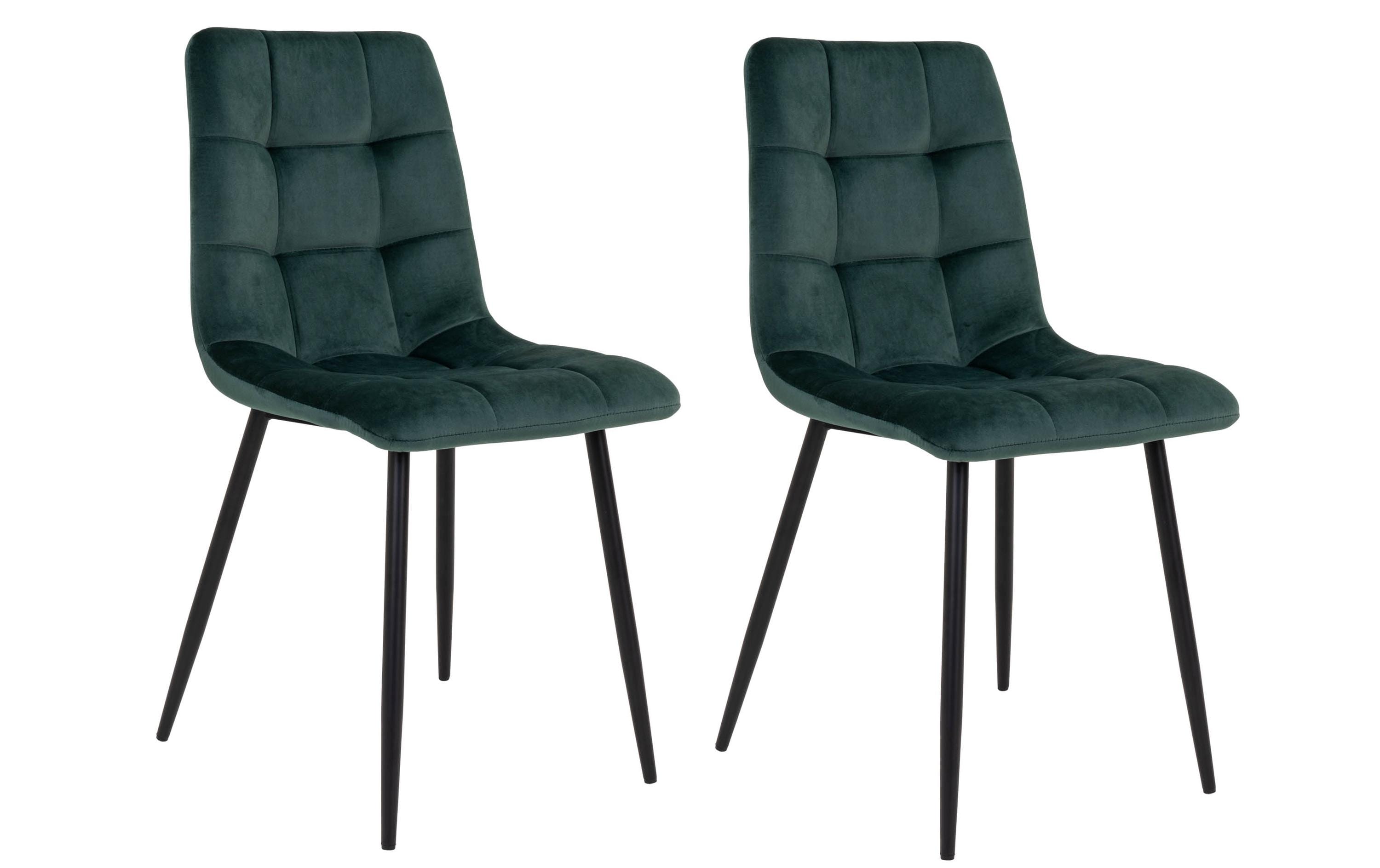 1249575 - Mediatech House Nordic Stuhl Middelfart grün 2er Set 2 Stk., Polyester, Samtoptik