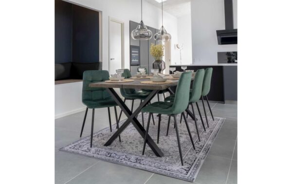 1249575_6 - Mediatech House Nordic Stuhl Middelfart grün 2er Set 2 Stk., Polyester, Samtoptik