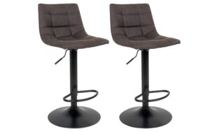 House Nordic Barstuhl Middelfart grey 2Set 2 Stk., Mikrofaser, Edelstahl