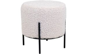 House Nordic Pouf Alford 1 Stk., Polyester, Pinienholz, Stahl