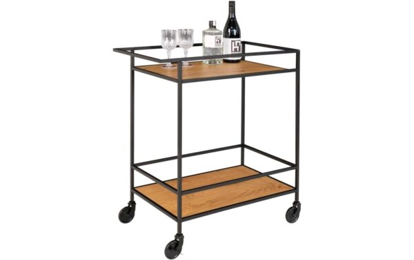 House Nordic Bartrolley Vita 68x40x79cm, Edelstahl, Holzoptik