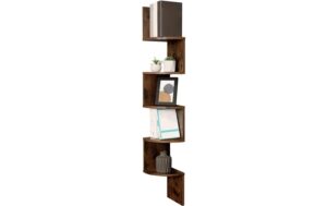 1251492_3 - Mediatech Vasagle Eckregal, Holzoptik, Braun 20x20x127.5 cm (LxBxH), pro Ablage 15kg