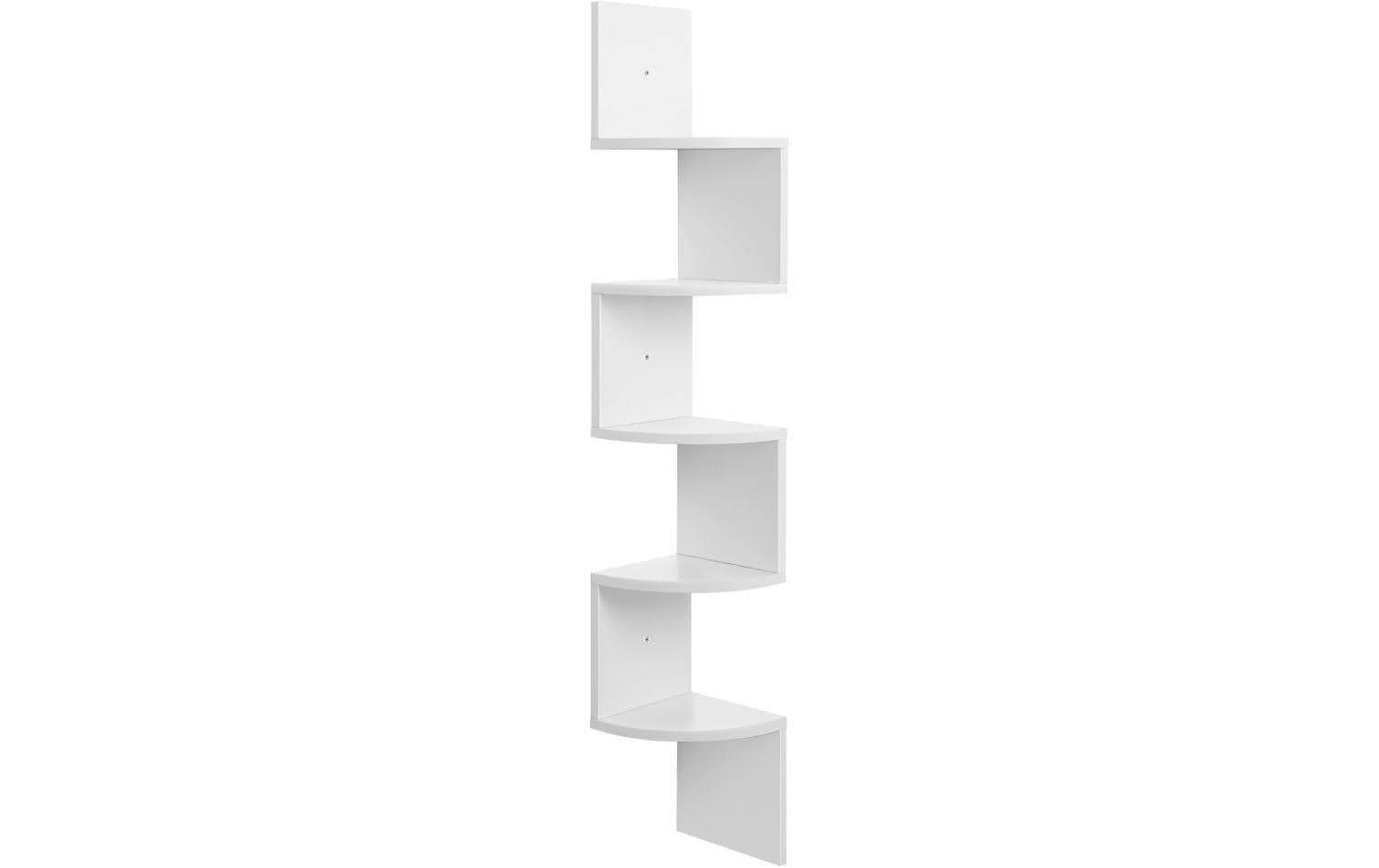 1251493 - Mediatech Vasagle Eckregal, Holzoptik, Weiss 20x20x127.5 cm (LxBxH), pro Ablage 15kg kaufen Schweiz | Mediatech.ch