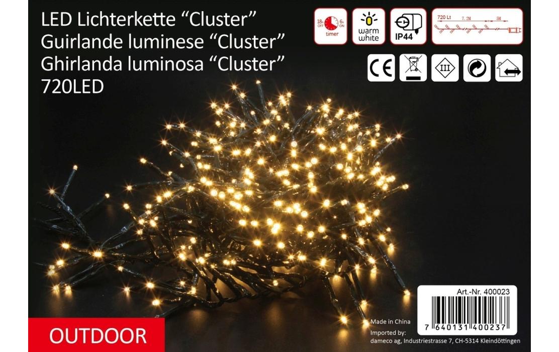 1252973_1 - Mediatech Dameco LED Outdoor Cluster LK L: 720cm, 720 LED, warm weiss
