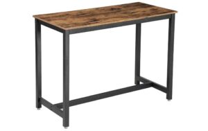 Vasagle Bartisch aus Holz und Stahl 120 x 60 x 90 cm, Tisch Traglast 100 kg