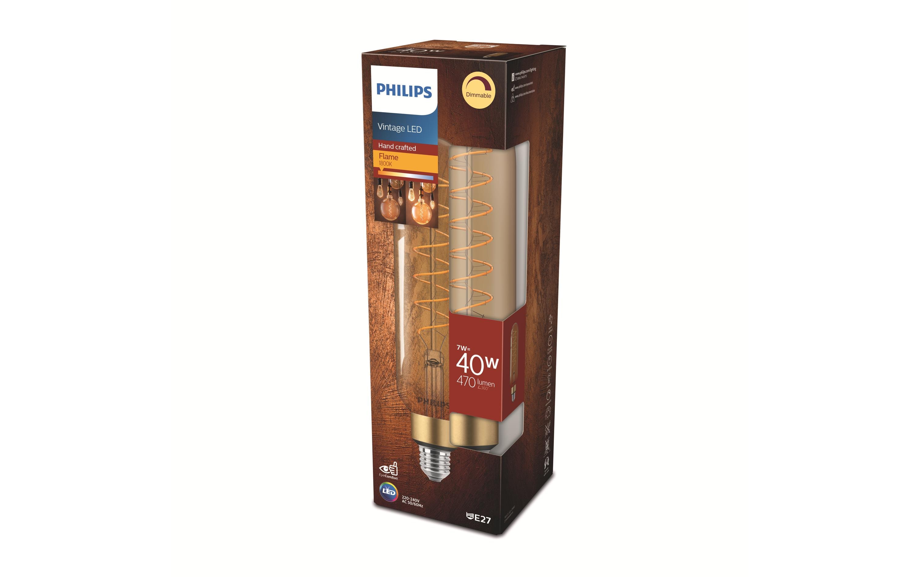 1257388_1 - Mediatech Philips LED Giant 40W E27 T65 470lm 2000K, DIM, Gold Tönung