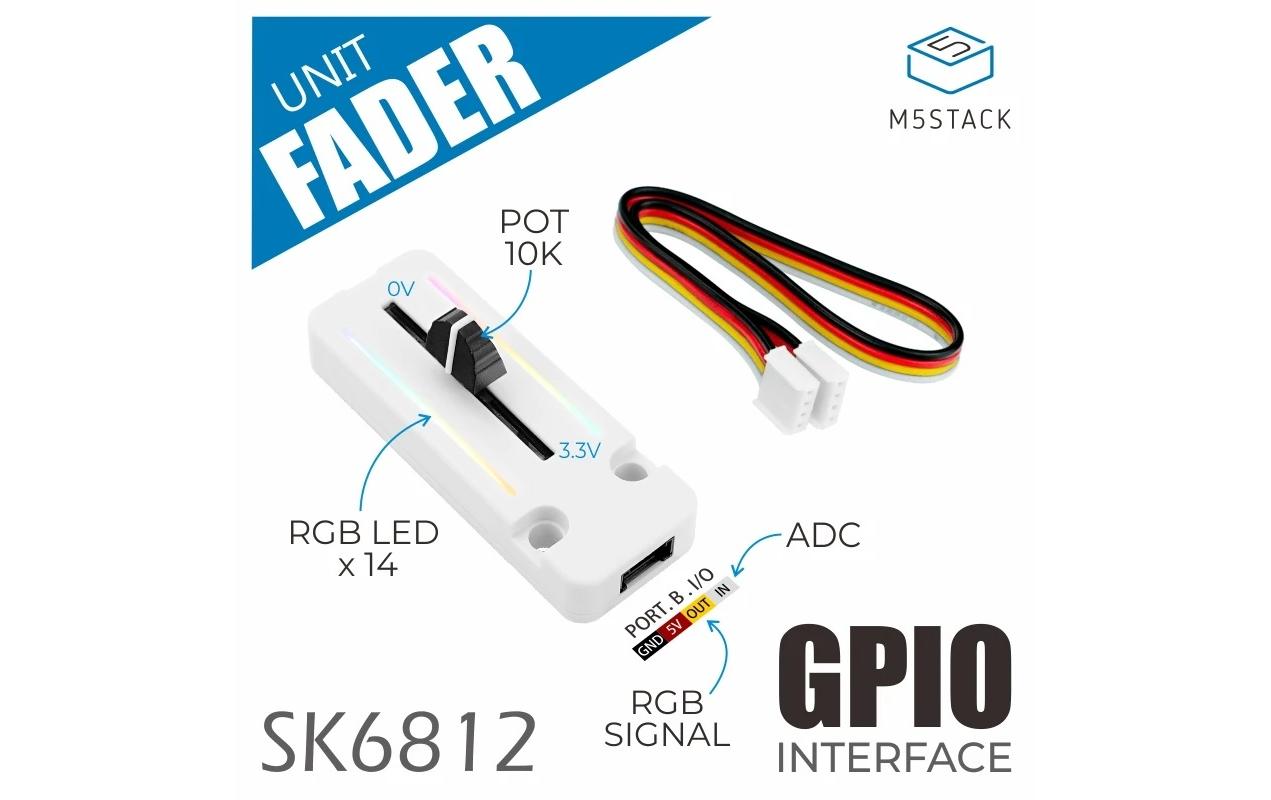 1261436_1 - Mediatech M5Stack Fader Unit With B10K Potentiometer K6812