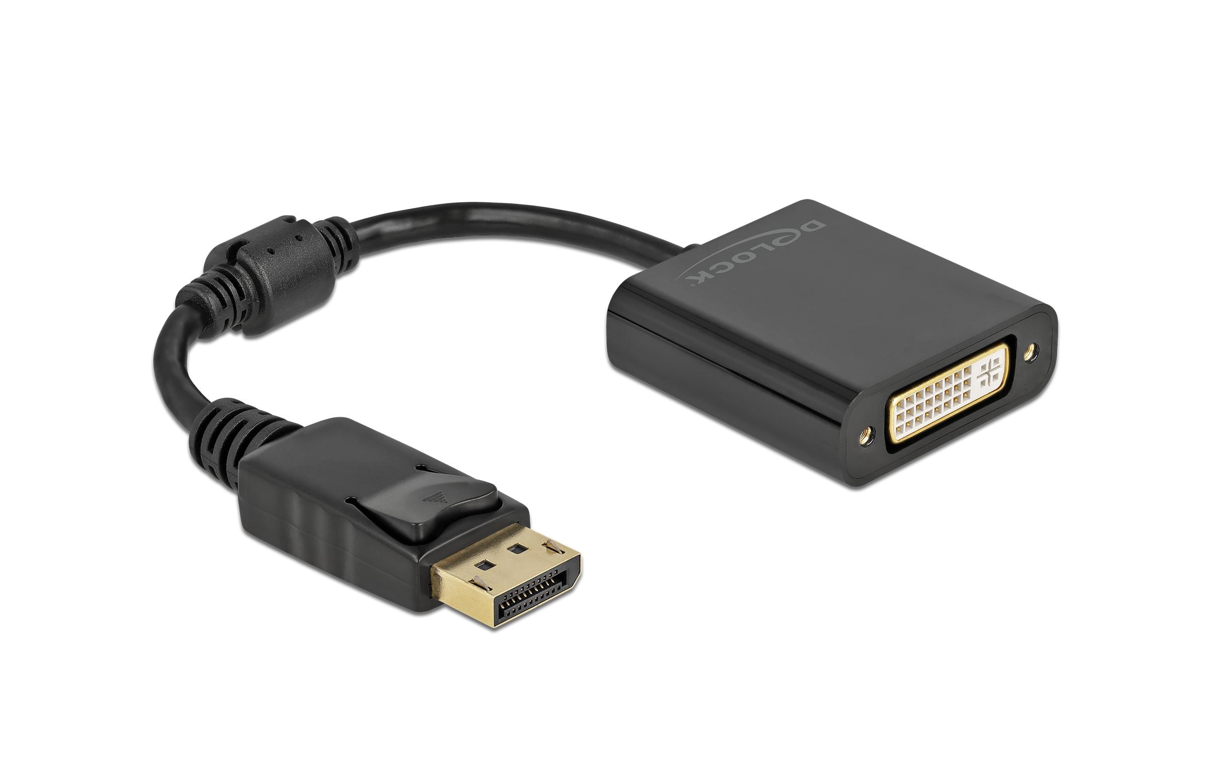 Adapter DP 1.1 Stecker zu DVI Buchse Passiv, schwarz