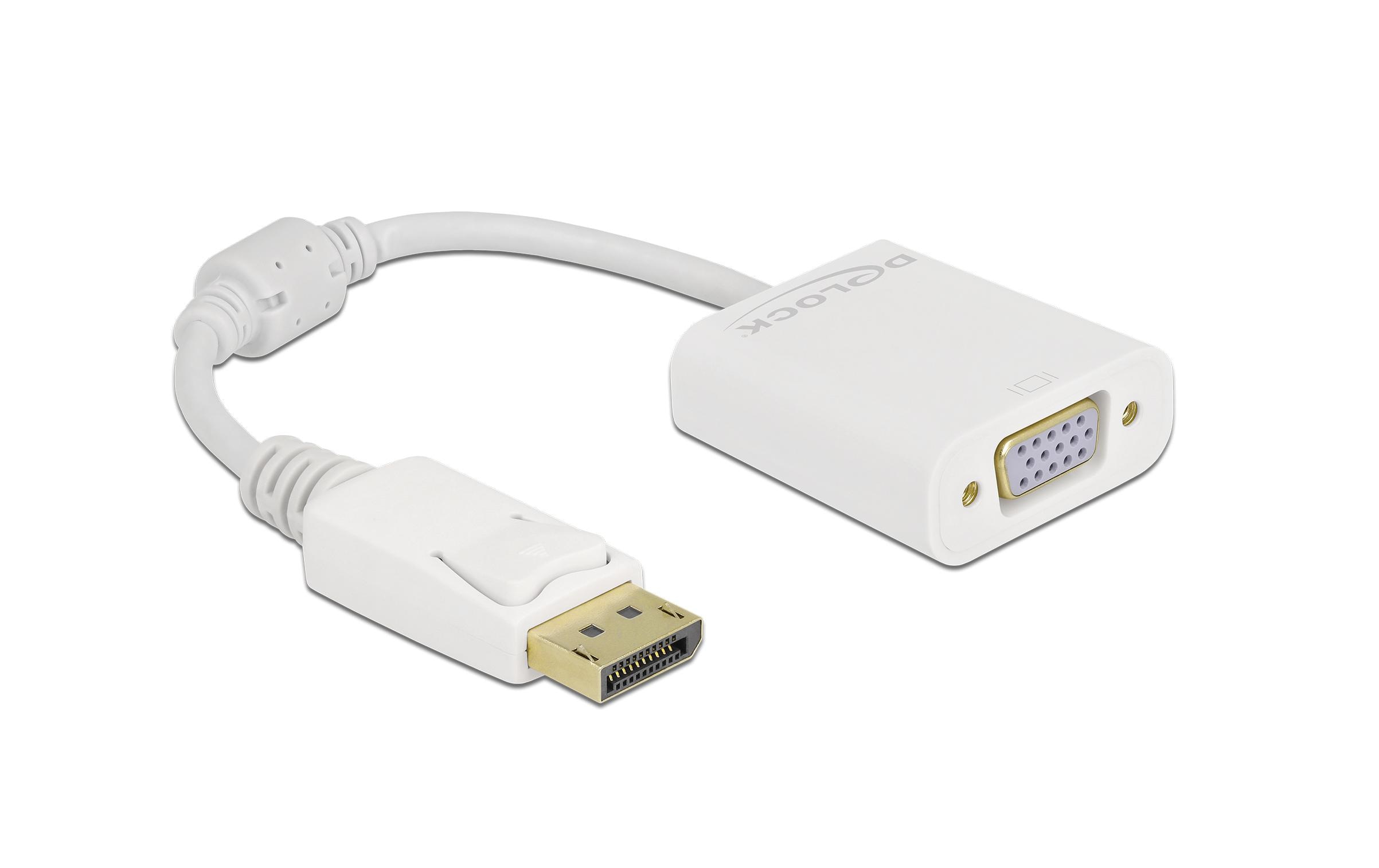 1263402 - Mediatech Delock Monitoradapter DP 1.2 Stecker zu VGA Buchse Passiv, weiss kaufen | Mediatech.ch