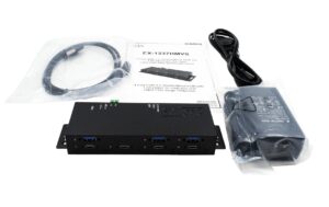EXSYS EX-1237HMVS, 7x USB 3.1 HUB Gen2 4x C- und 3x A-Anschluss, Din Rail Kit