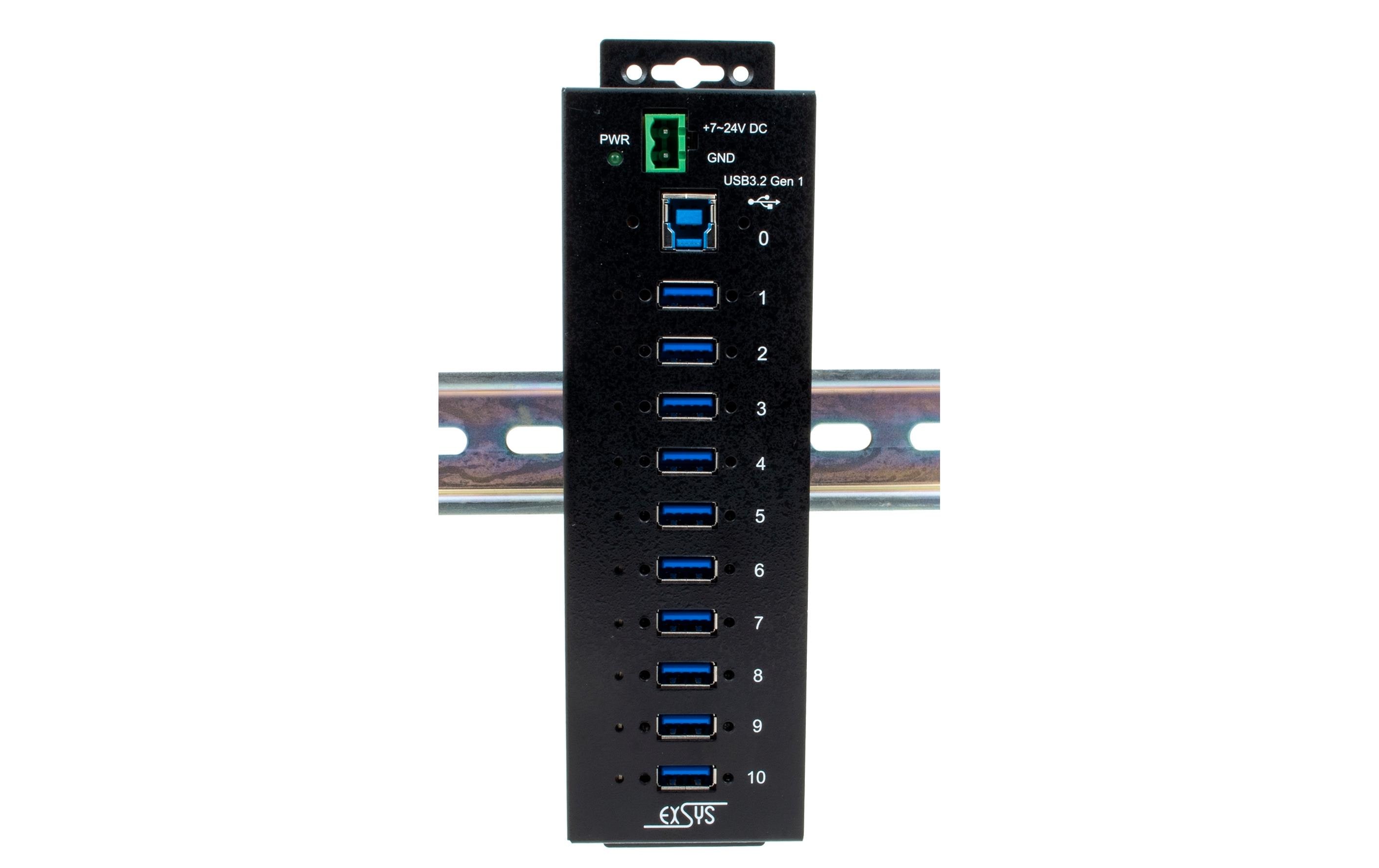 1263729 - Mediatech EXSYS EX-1510HMVS, 10xUSB 3.2 Gen1 Metall HUB, 15KV ESD Überspannungs-Schutz kaufen Schweiz | Mediatech.ch