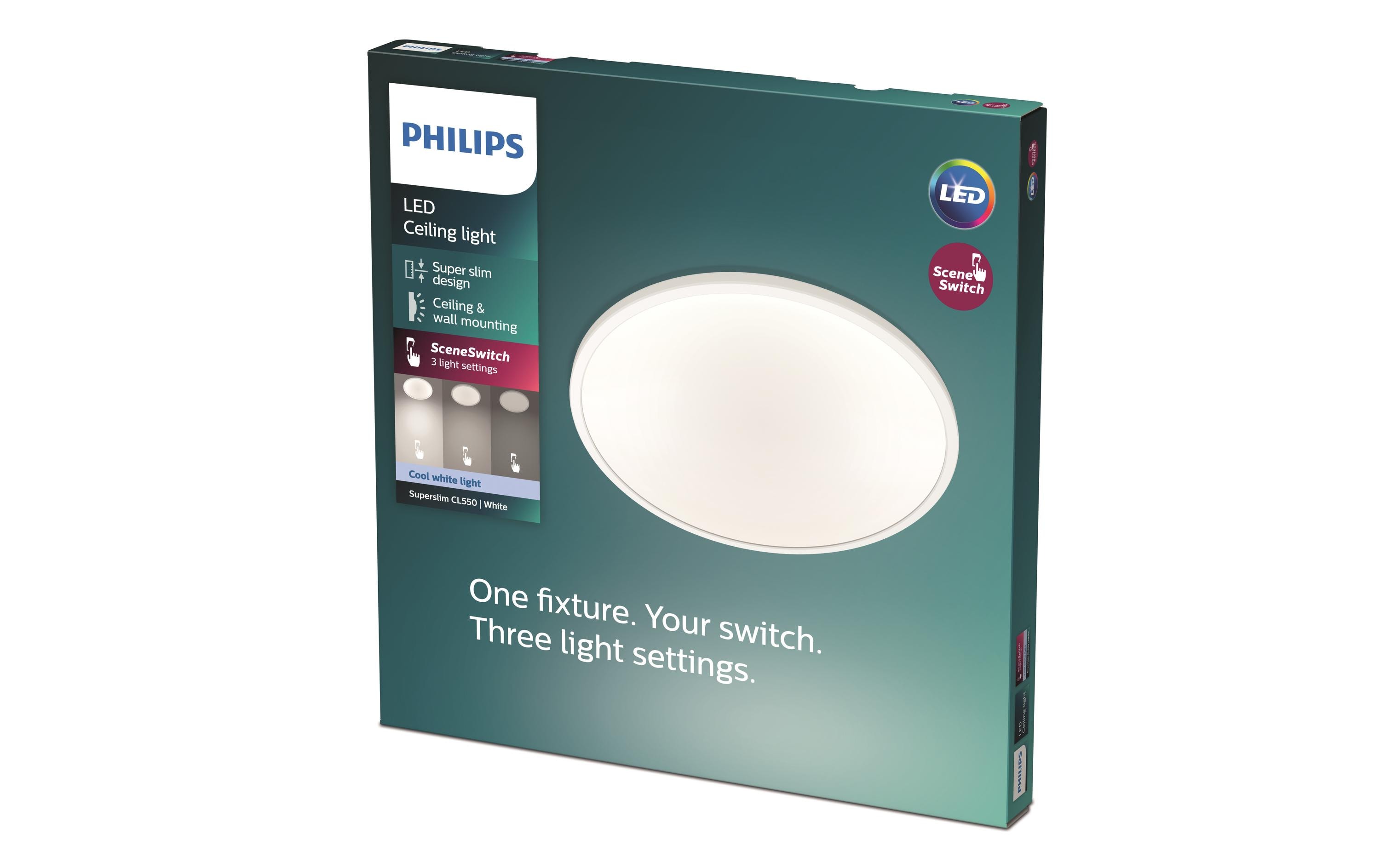 1266963_1 - Mediatech Philips 3-in-1 LED SceneSwitch CL550 1500lm IP44, 2700K, Dimmen ohne Dimmer, weiss