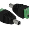 Delock Adapter DC, 5,5 x 2,1mm Stecker Terminalblock, 2 Pin