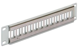 Delock 12-Port 10 Patchpanel, metall grau, für Keystone Module