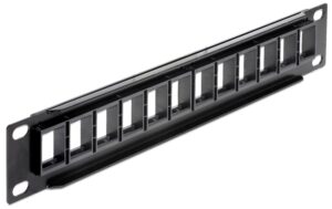 1270349_1 - Mediatech Delock 12-Port 10 Patchpanel Keystone schwarz, für Keystone Module