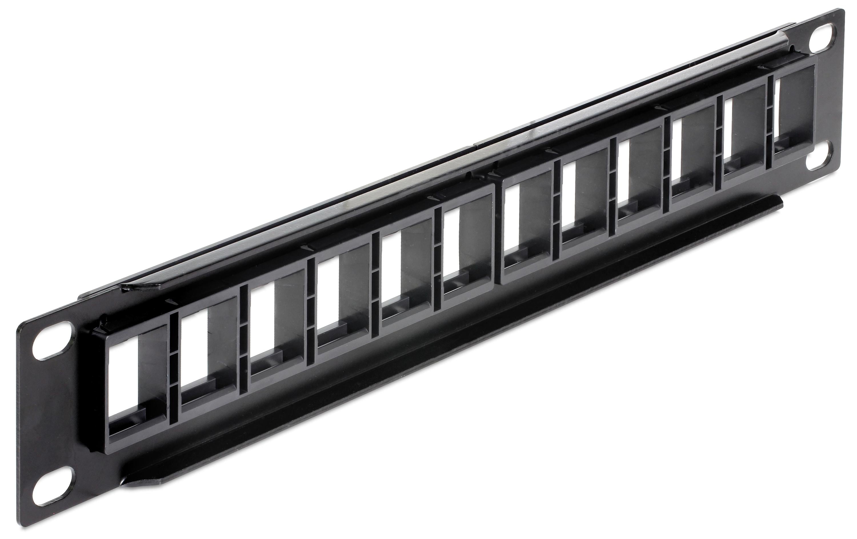 1270349_1 - Mediatech Delock 12-Port 10 Patchpanel Keystone schwarz, für Keystone Module